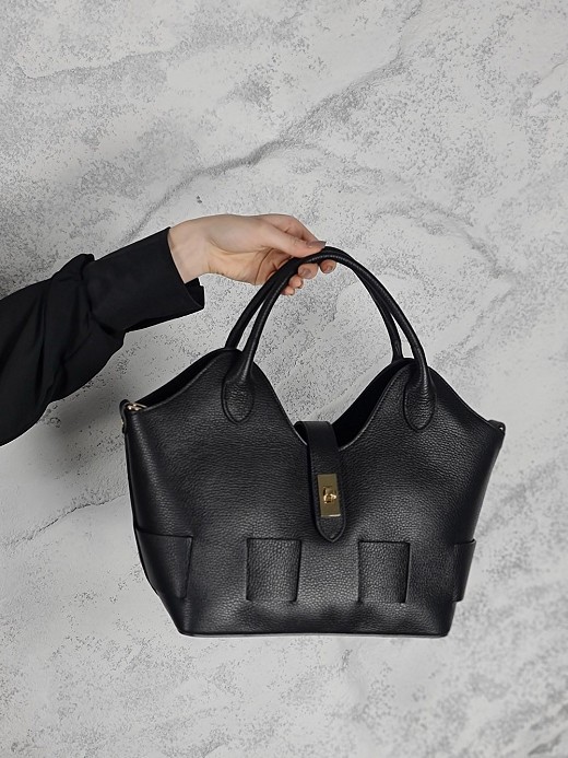 Сумка кожа черная