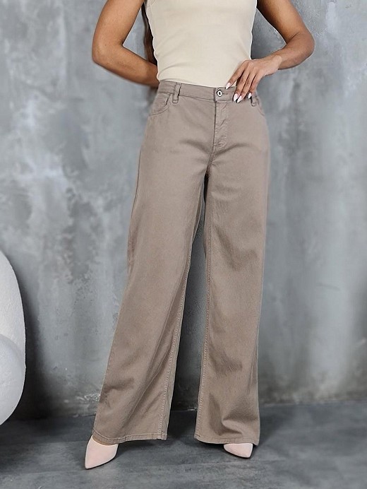 Джинсы Please широкие тауп 