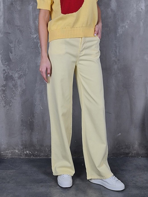 Джинсы Please широкие желтые 