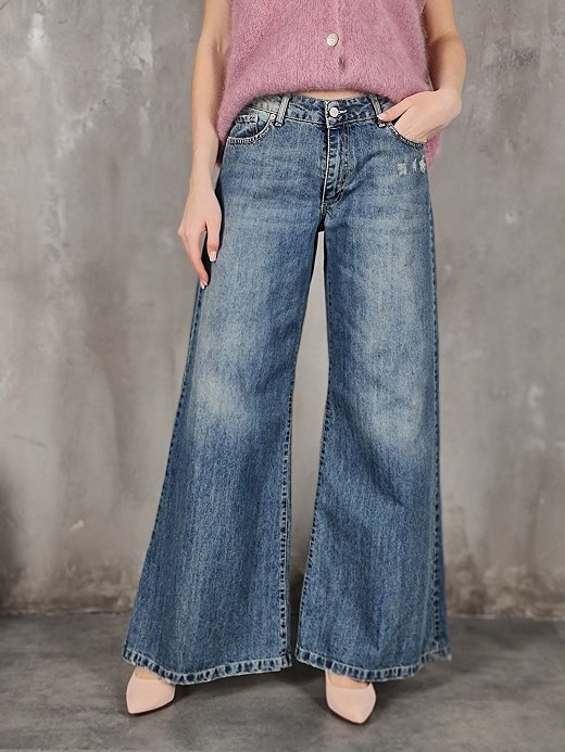 Джинсы Philia loft с потертостями синие