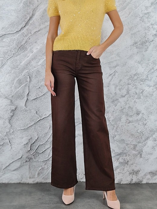 Джинсы Miss Bonbon прямые шоколад