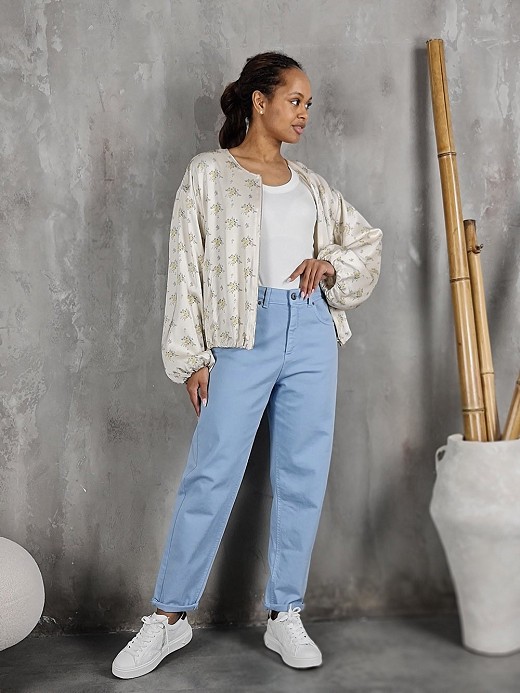 Джинсы Almanegra с подворотами голубые