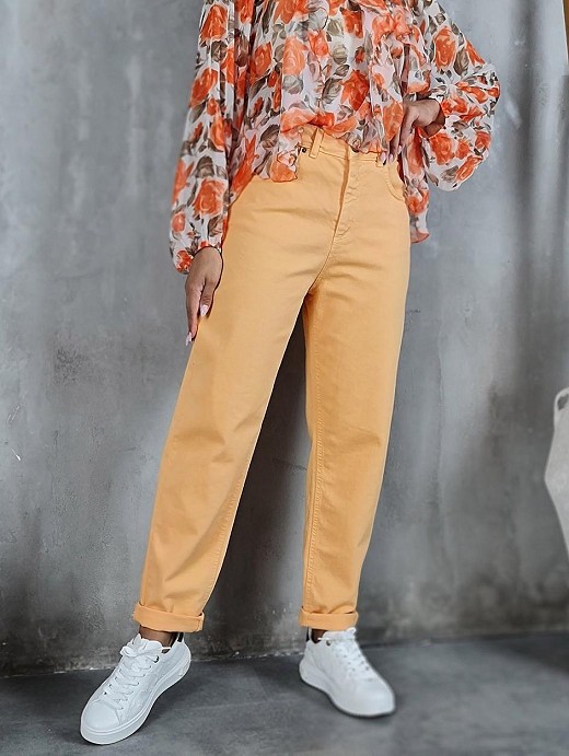 Джинсы Almanegra с подворотами оранжевые