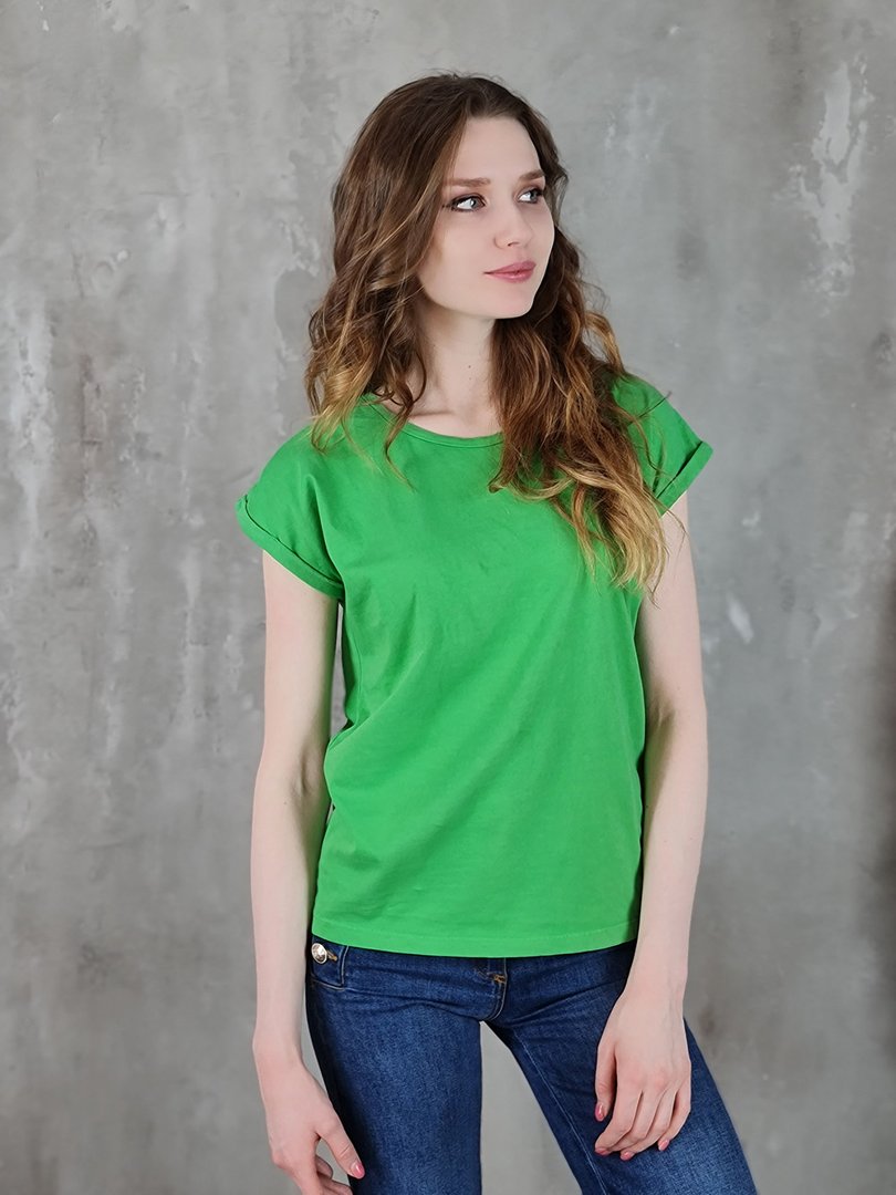 Футболка Please сердце на спине зелёная (Green) , фотография №2