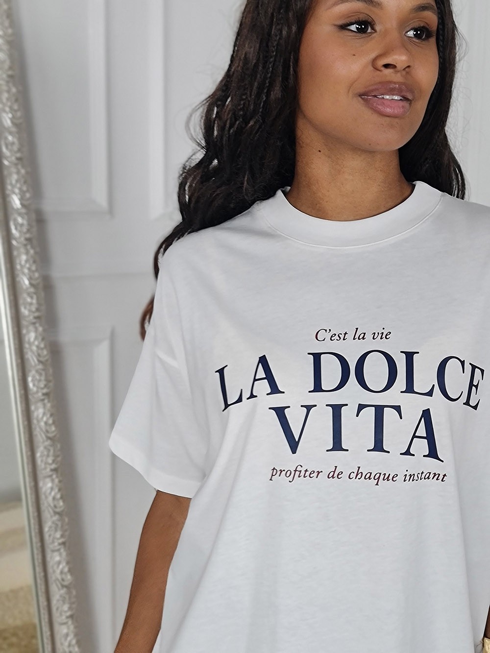 Футболка Vicolo с надписью "LA DOLCE VITA" белая, фотография №2