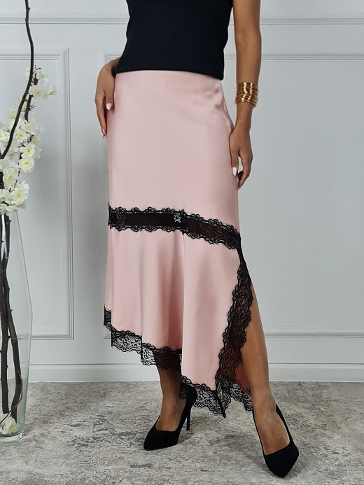 Юбка Imperial с черным кружевом пудра