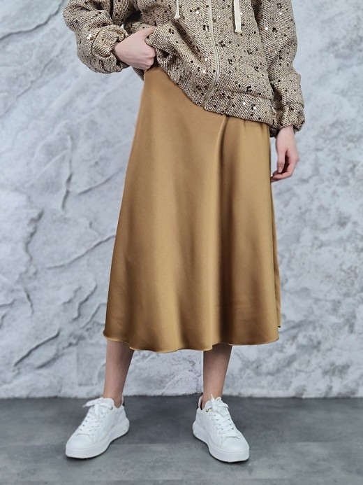 Юбка MIHO'S шелковистая вискоза карамель 