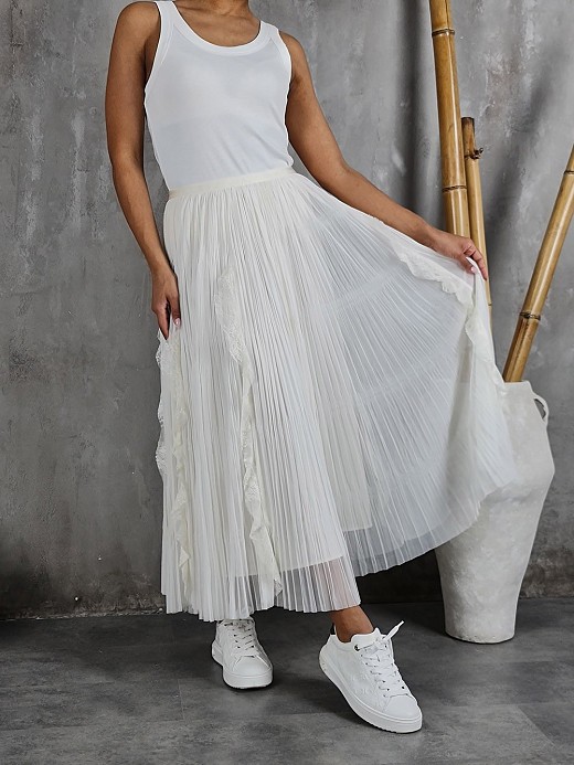 Юбка Mitica&Co. пышная с воланами молочная