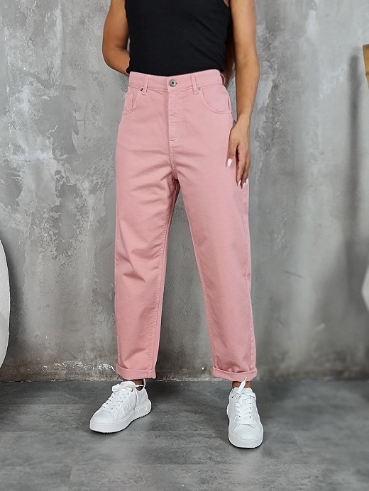 Джинсы Almanegra с подворотами розовые